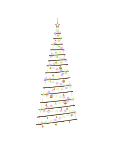 Albero di Natale appeso con palle 210 cm 130 LED Multicolore
