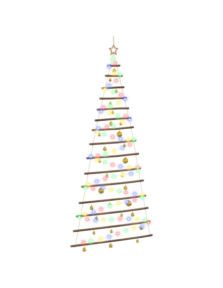 Albero di Natale appeso con palle 210 cm 130 LED Multicolore