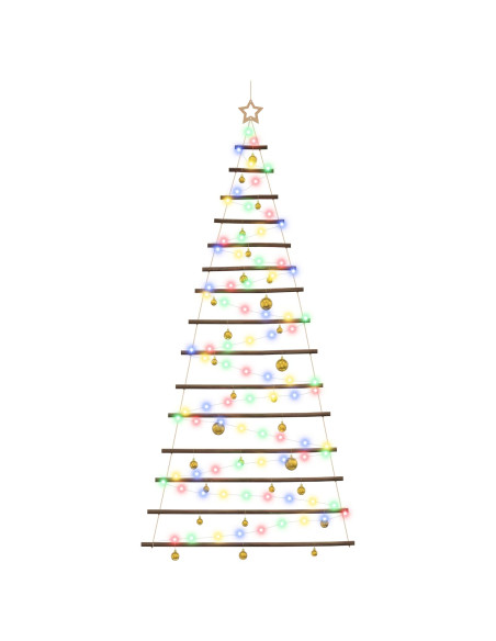 Albero di Natale appeso con palle 210 cm 130 LED Multicolore