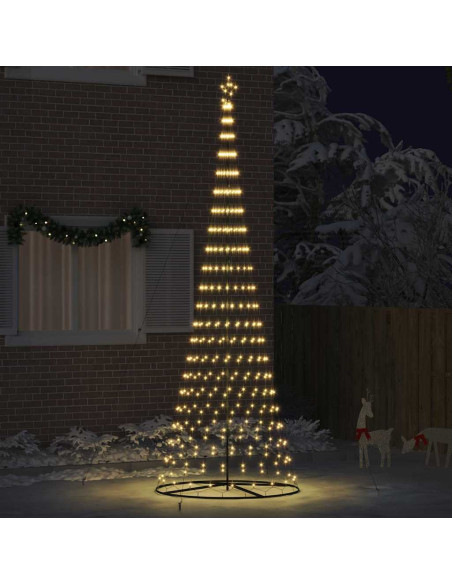 Albero di Natale LED con 455 LED Bianco caldo 399 cm Metallo