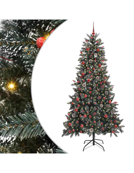 Albero di Natale artificiale con 300 LED Verde 210 cm