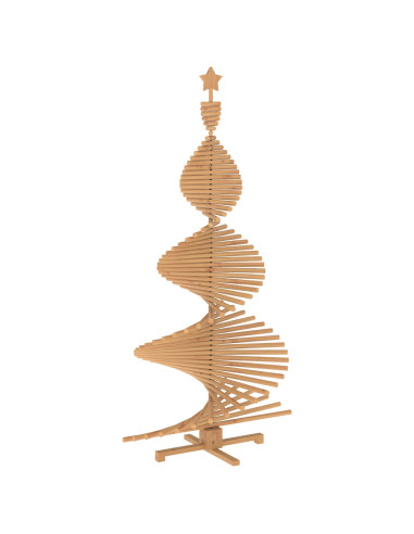 Albero di Natale in legno KOTKA 210 cm Legno Massello di Pino