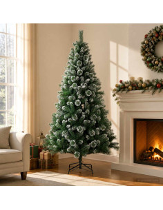 Albero di Natale artificiale 240 cm PVC e Metallo Verde