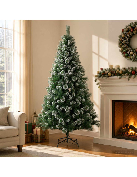 Albero di Natale artificiale 240 cm PVC e Metallo Verde