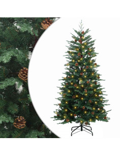Albero di Natale Artificiale con Rami Pieghevoli 210 cm 300 LED