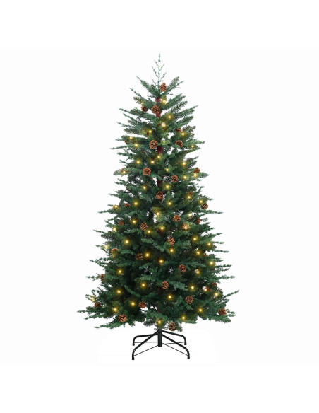 Albero di Natale Artificiale con Rami Pieghevoli 210 cm 300 LED