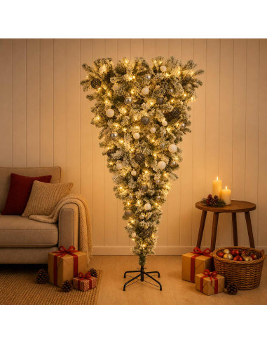 Albero di Natale artificiale rovesciato con rami snodati 120 cm