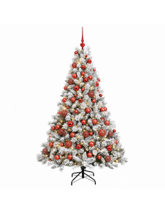 Albero di Natale Artificiale con Palline 210 cm 300 LED 2
