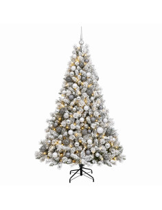 Albero di Natale Artificiale con Palline 210 cm 300 LED 2