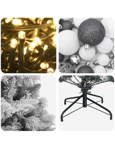 Albero di Natale Artificiale con Palline 210 cm 300 LED