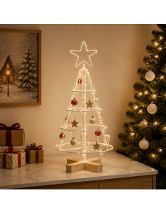 Albero a Cono di Natale KUOPIO 60 cm Acciaio Bianco