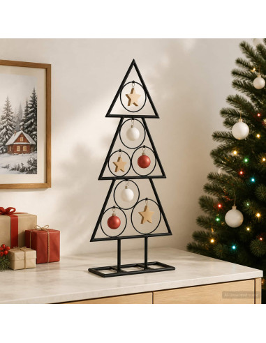Albero di Natale in metallo con supporto KUOPIO 60 cm Acciaio