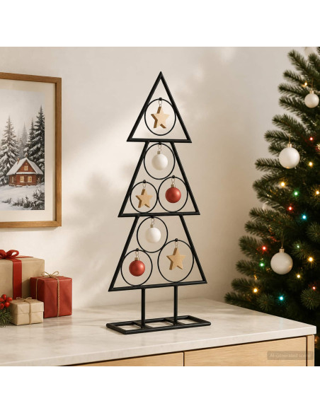 Albero di Natale in metallo con supporto KUOPIO 60 cm Acciaio