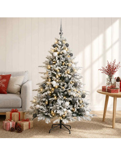 Albero di Natale artificiale con palline 150 cm 150 LED