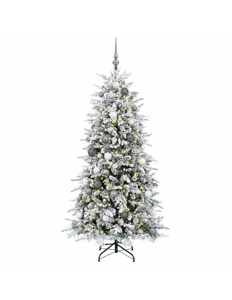 Albero di Natale Artificiale con Rami Pieghevoli 180 cm 300 LED