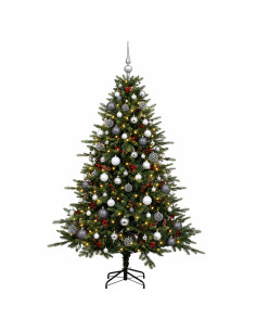 Albero di Natale artificiale con palline 180 cm 300 LED 2