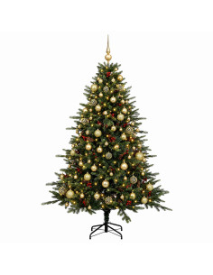 Albero di Natale artificiale con palline 240 cm 300 LED 2