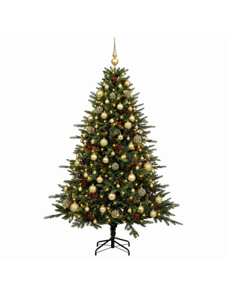 Albero di Natale artificiale con palline 240 cm 300 LED