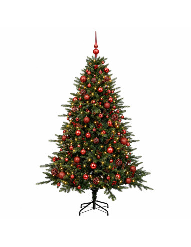Albero di Natale artificiale con palline 240 cm 300 LED