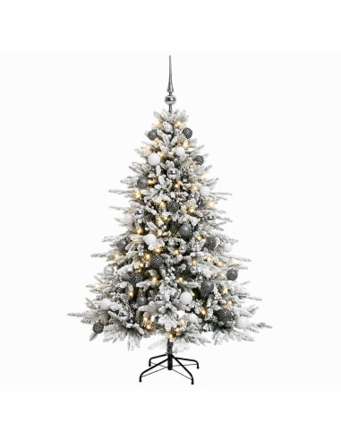 Albero di Natale artificiale con palline 150 cm 150 LED