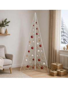 Albero di Natale in metallo KUOPIO 180 cm Acciaio Bianco