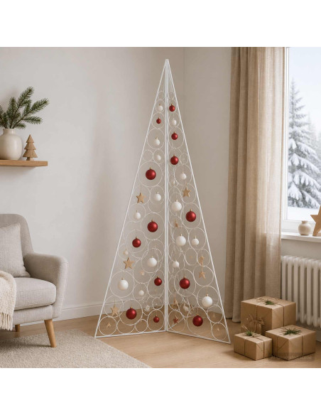 Albero di Natale in metallo KUOPIO 180 cm Acciaio Bianco