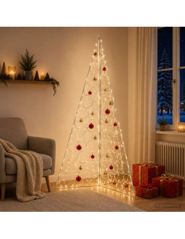 Albero di Natale in metallo KUOPIO 180 cm Acciaio Bianco