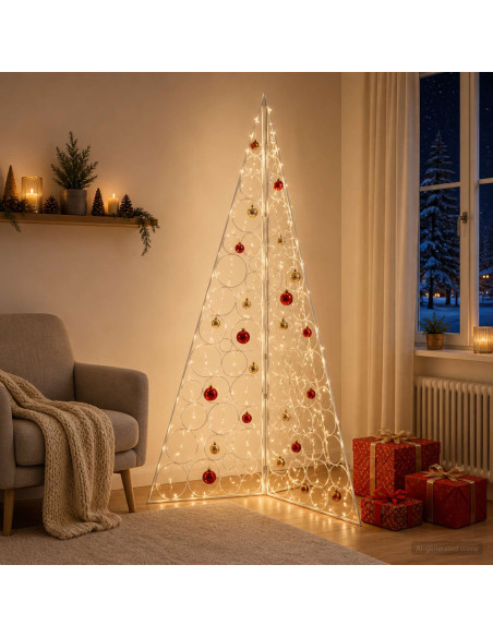 Albero di Natale in metallo KUOPIO 180 cm Acciaio Bianco