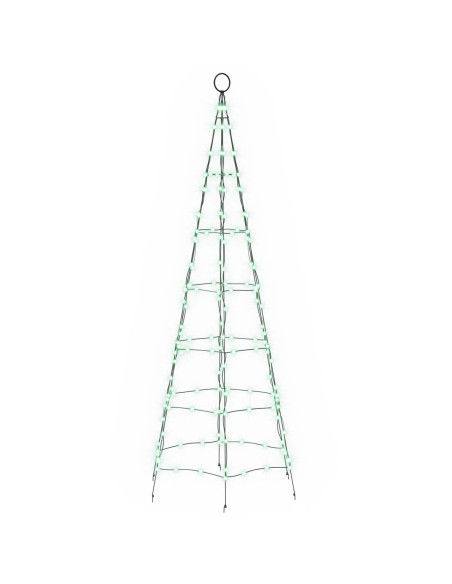 Albero di Natale LED 180 cm 168 LED Multicolore ferro Nero