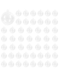 Set di Palline di Natale 100 pz Trasparente Diam. 8 cm Plastica