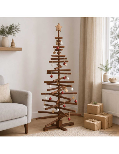 Albero di Natale in legno KOTKA 150 cm Legno Massello di Pino