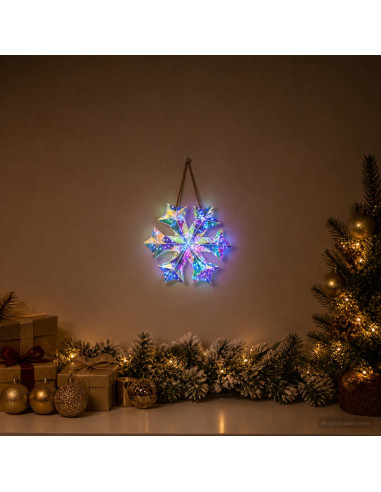 Fiocco di neve LED prismatico iridescente Multicolore