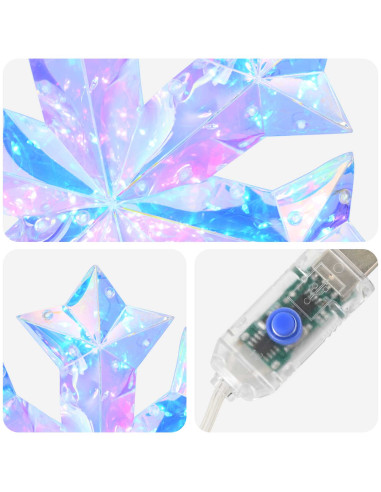 Fiocco di neve LED prismatico iridescente Multicolore