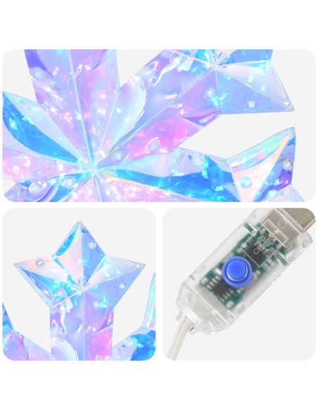 Fiocco di neve LED prismatico iridescente Multicolore