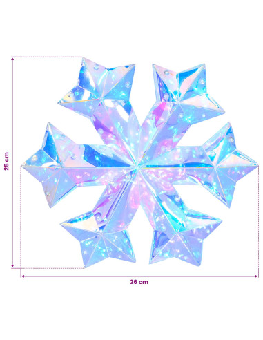 Fiocco di neve LED prismatico iridescente Multicolore