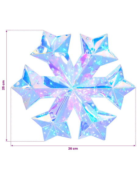 Fiocco di neve LED prismatico iridescente Multicolore