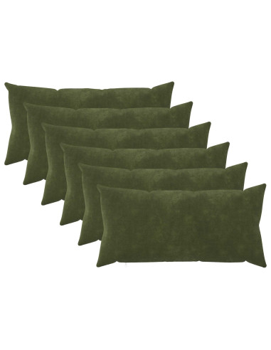 Cuscino con cuscino HEERLEN 6 pz Verde Fleece in microfibra