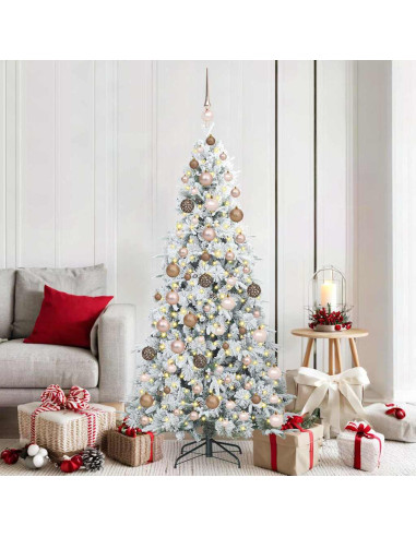 Albero di Natale Artificiale con Rami Pieghevoli Bianco 180 cm