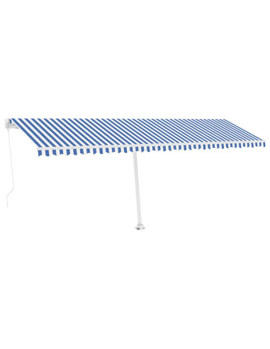 Tenda da Sole Autoportante Manuale 600x350 cm Blu Bianca