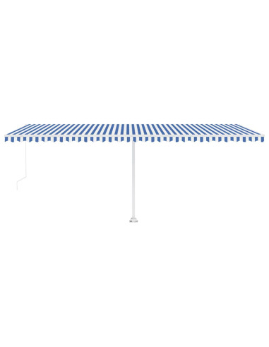 Tenda da Sole Autoportante Manuale 600x350 cm Blu Bianca