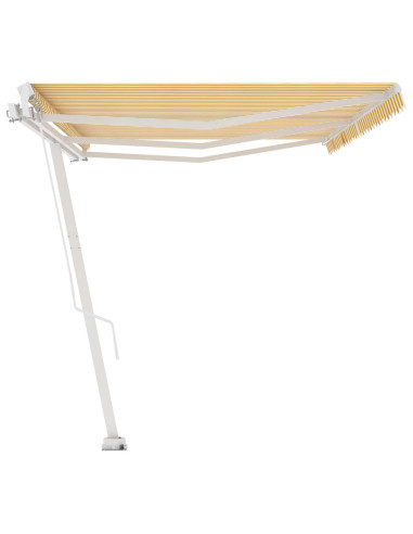 Tenda da Sole Autoportante Manuale 600x350 cm Gialla Bianca