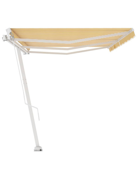 Tenda da Sole Autoportante Manuale 600x350 cm Gialla Bianca