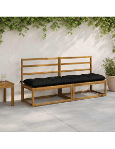 Cuscini per Panchina VIANEN 2 pz 100% Poliestere Nero