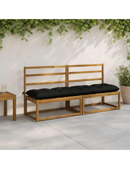 Cuscini per Panchina VIANEN 2 pz 100% Poliestere Nero