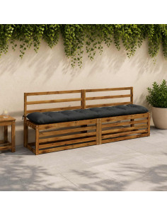 Cuscini per Panchina VIANEN 2 pz 100% Poliestere Antracite