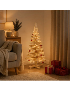 Albero di Natale in legno KOTKA 90 cm Legno Massello di Pino