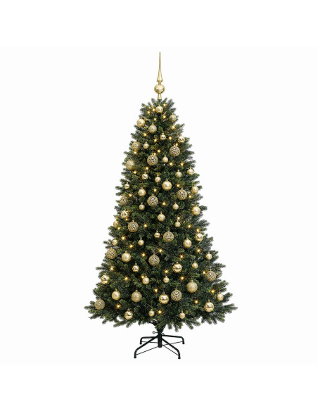 Albero di Natale Artificiale con Palline 180 cm 300 LED