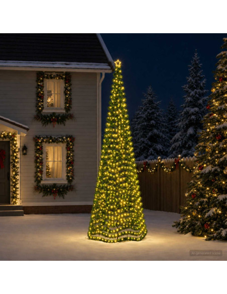 Albero di Natale a LED in tinsel con picchetto EKENAS 500 cm