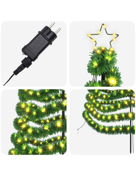 Albero di Natale a LED in tinsel con picchetto EKENAS 500 cm