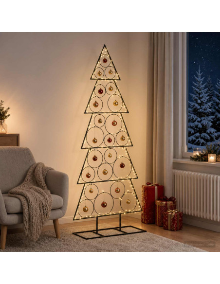 Albero di Natale in metallo con supporto KUOPIO 150 cm Acciaio
